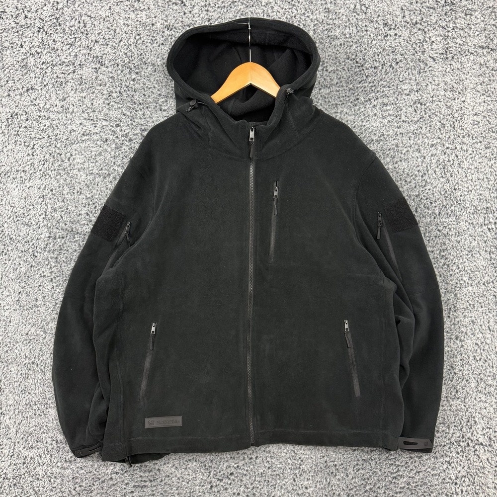 BAERskin Jacket Mens 2XL Black Tactical Fleece Hooded Full Zip BAER Skin XXL